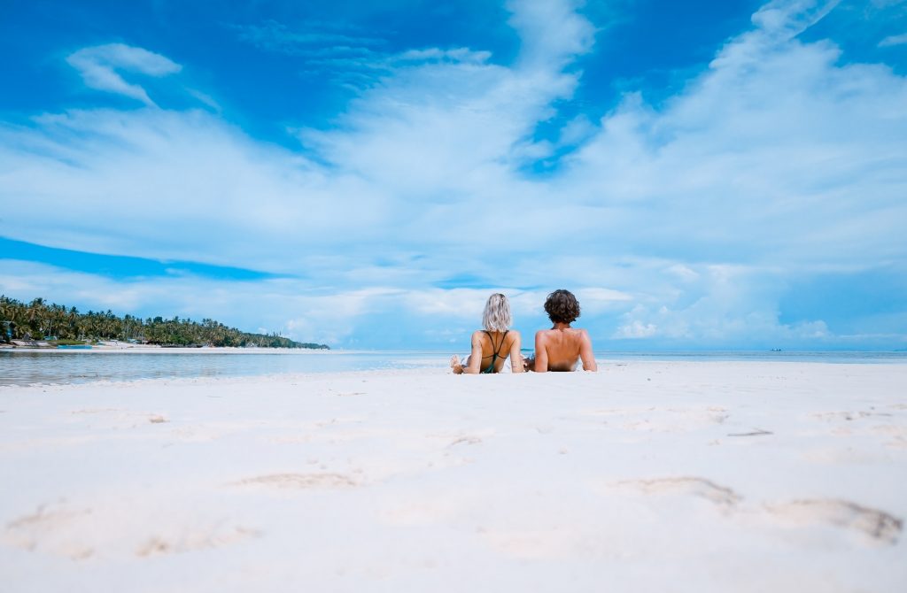 Sunbathing women at the beach